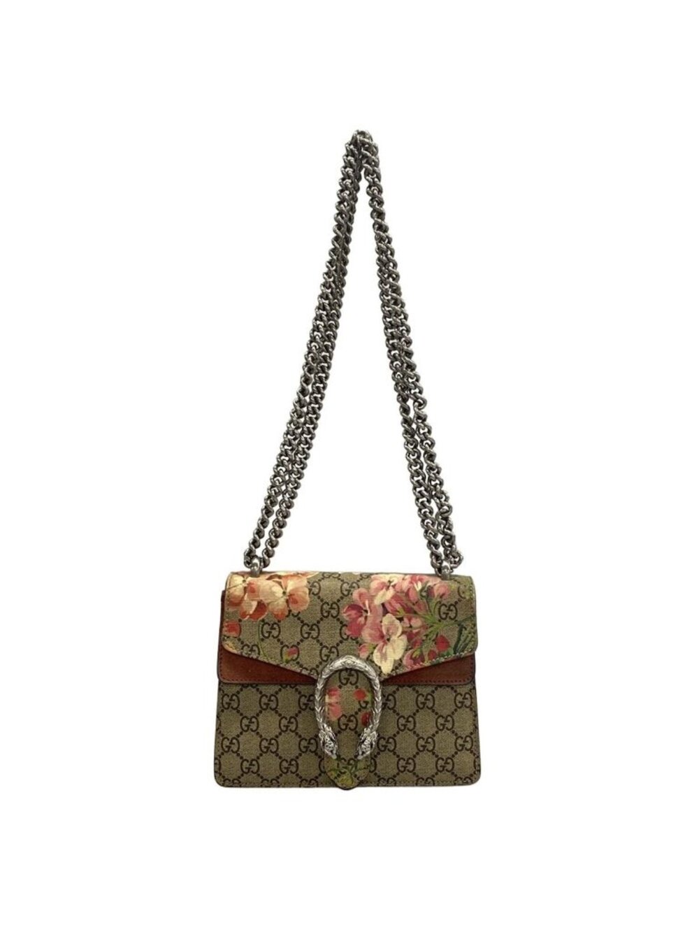 Gucci Shoulder Bag Dionysus GG Blooms Beige Ebony Multi Chain
